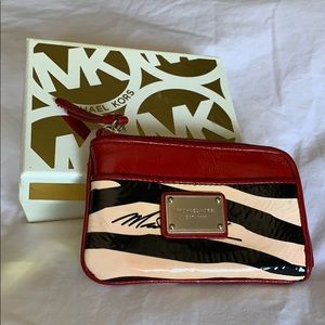 Michael Kors Red & Black Print Wallet